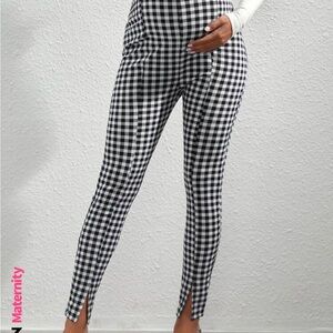 Checkered maternity pants
